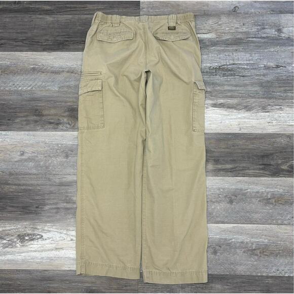 Eddie Bauer Tan Mens 36x33 Utility Fit Ripstop Khaki Cargo Pants Loose Straight - Picture 2 of 15